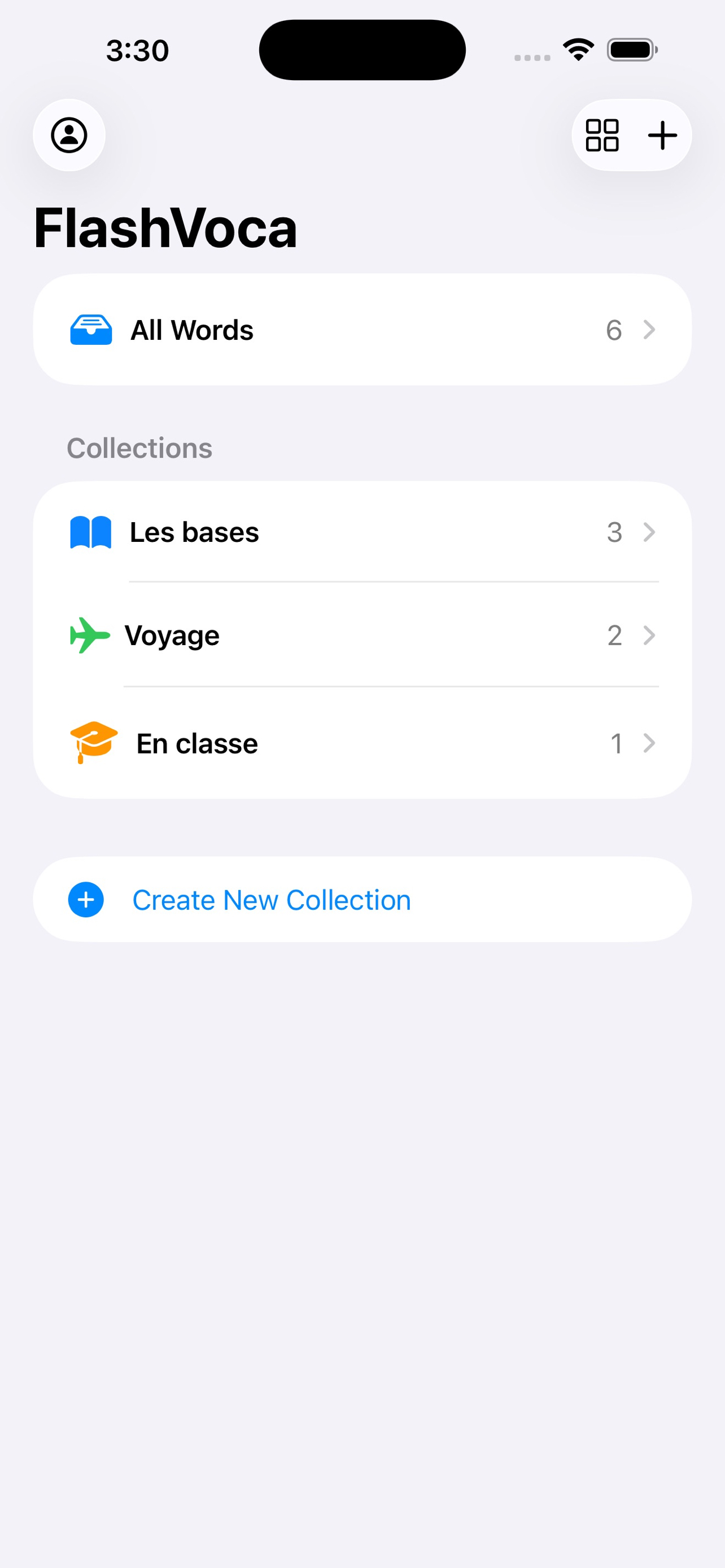 FlashVoca collection list screenshot